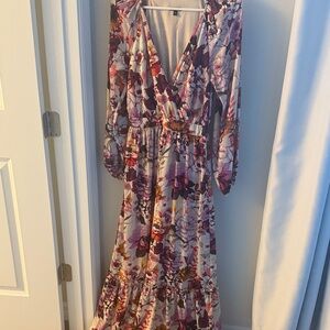 Express Floral Long Sleeve Maxi Dress